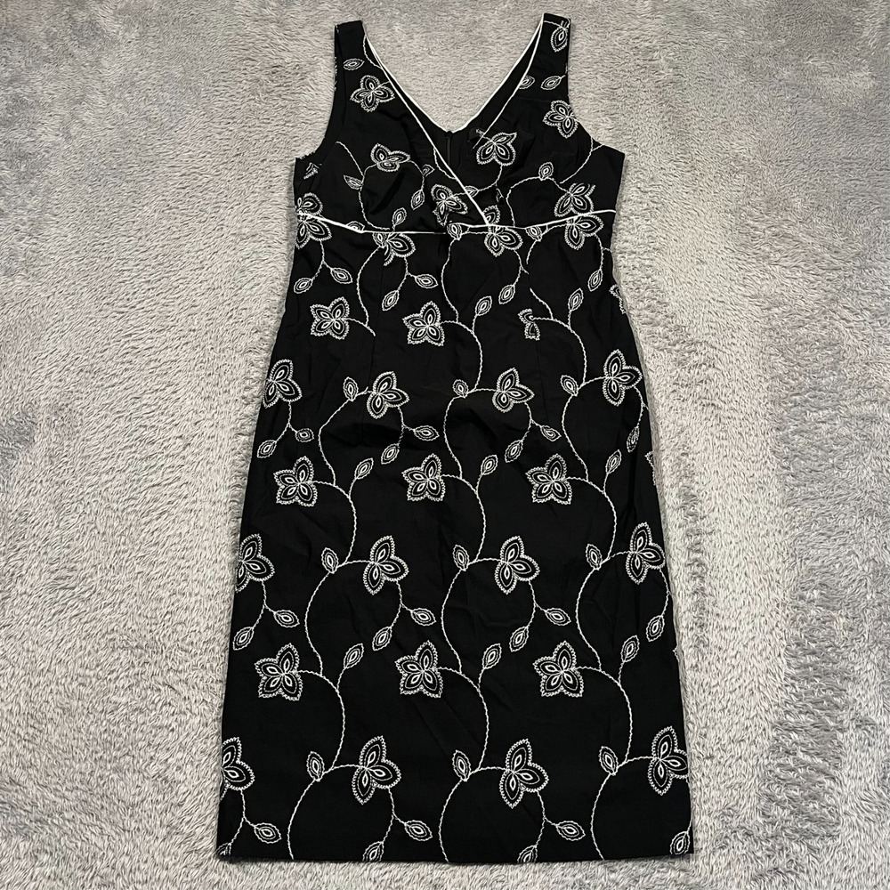 Karen Kane Sheath Dress Floral Sleeveless Black Zip USA Women's‎ 10